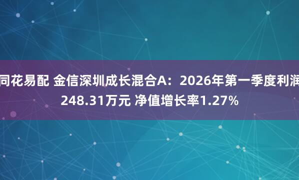 同花易配 金信深圳成长混合A：2026年第一季度利润248.31万元 净值增长率1.27%